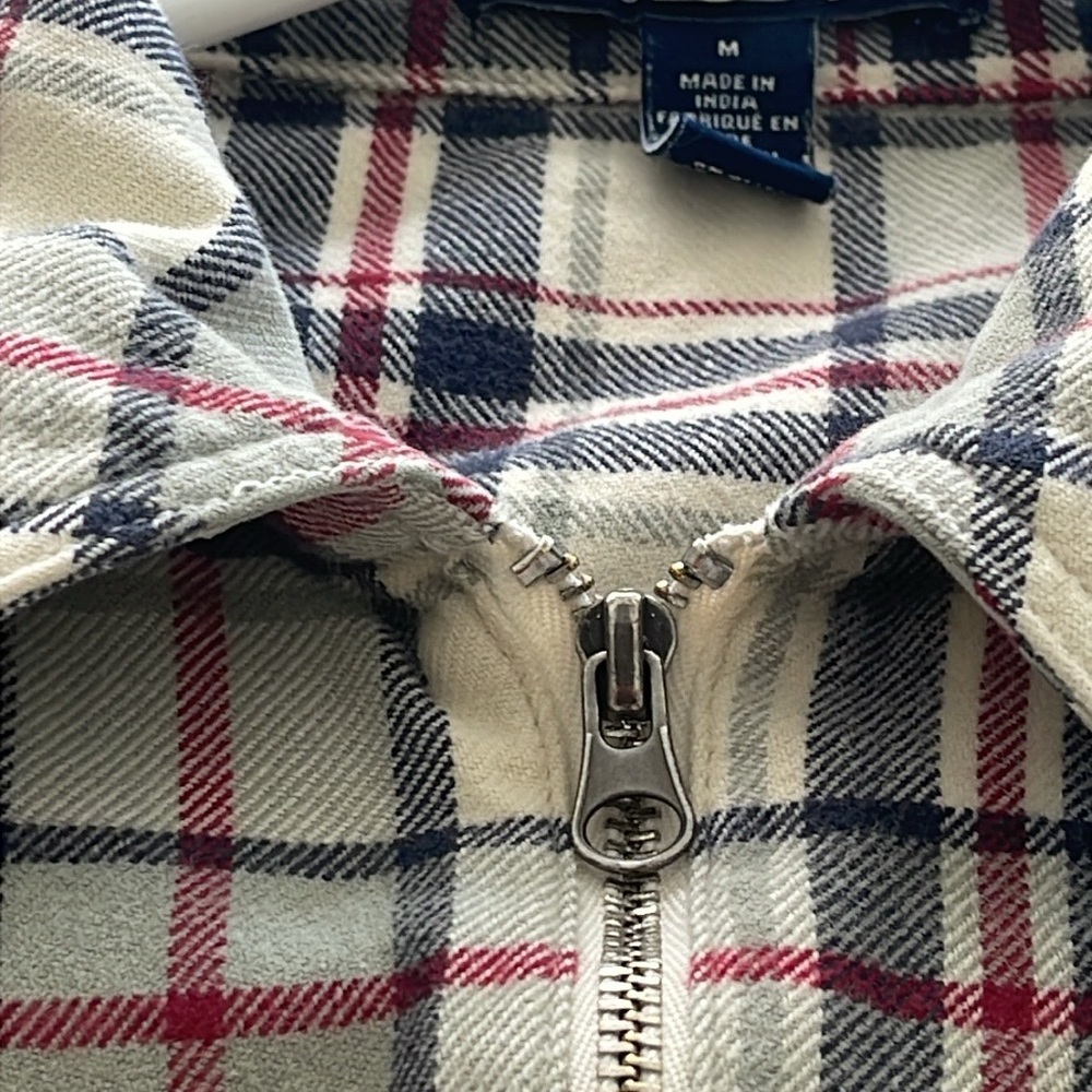 Chaps Women’s full zip up paid flannel shirt size M - Picture 7 of 11